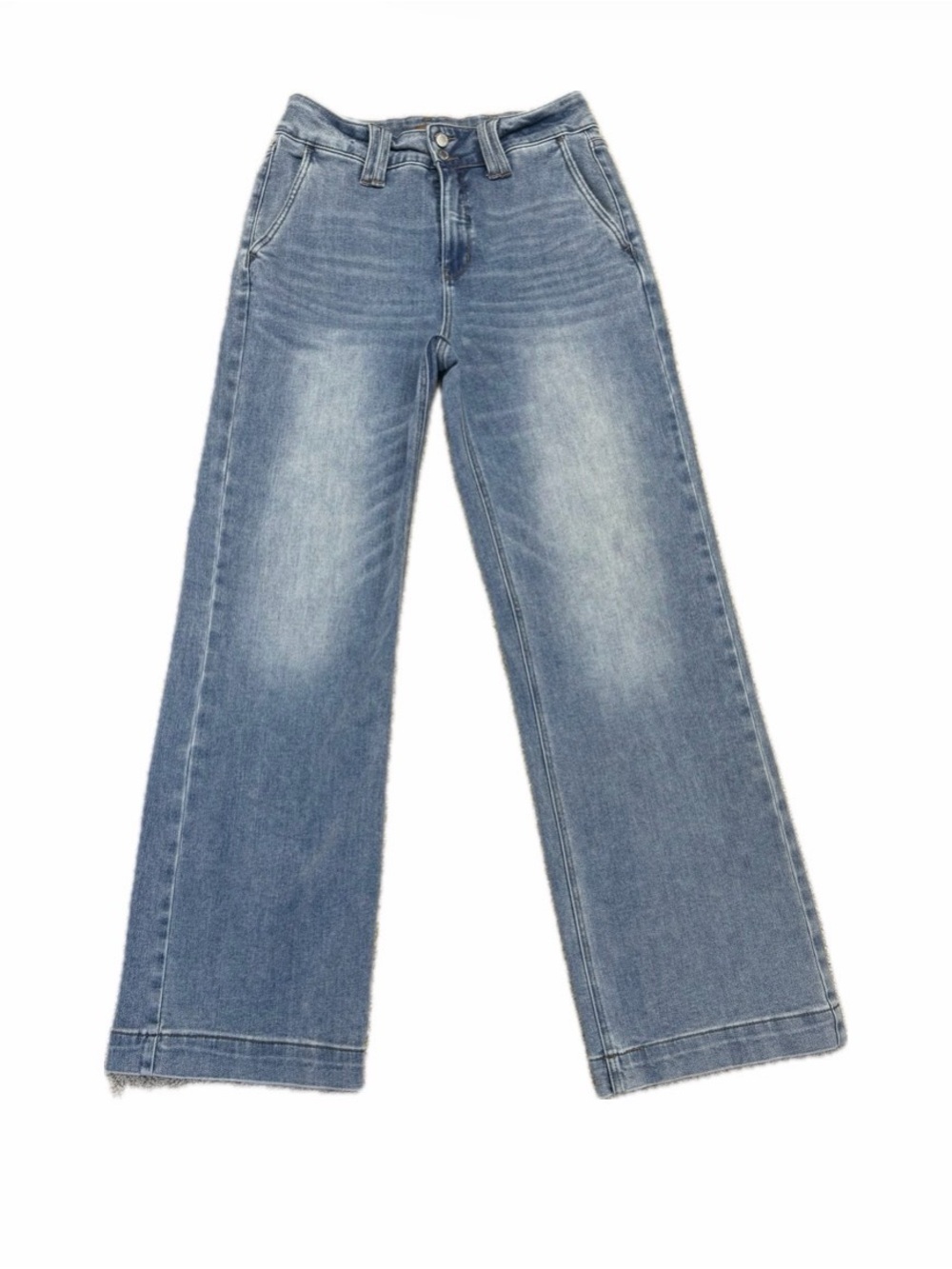 Judy Blue Jeans Women Wide Leg High Rise Stretch Light Wash Denim 9/29 x 32